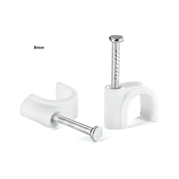 Cable Clips 8mm 100 Pcs With Metal Nails