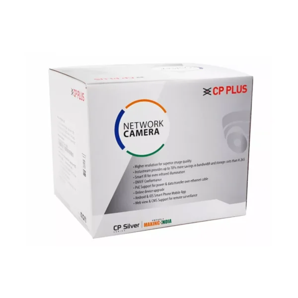 CP Plus IP 4MP Silver Dome Camera 3.6mm (CP-UNC-DA41PL3-Y) - Image 2