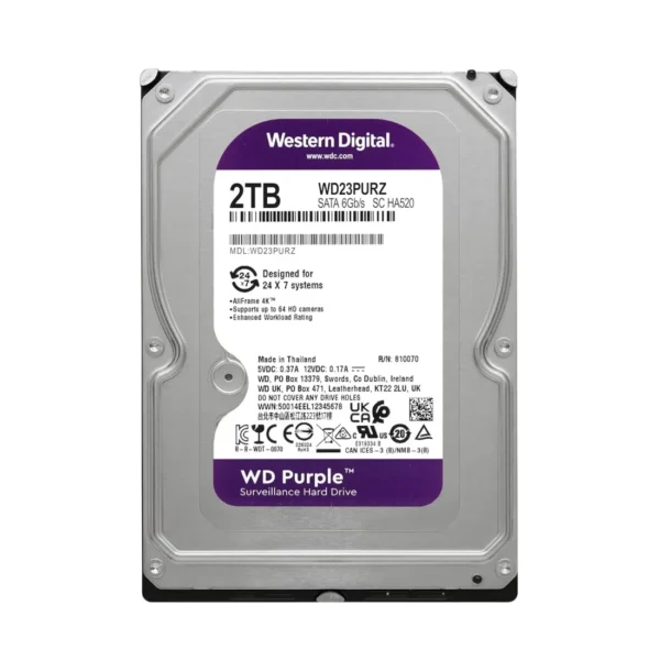 WD 2TB PURPLE SATA 3.5 Inch Surveillance CCTV Hard Disk