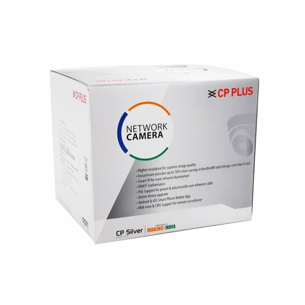 CP-Plus IP 2MP Silver Dome Camera 3.6mm With Audio (CP-UNC-DA21PL3C-Y)
