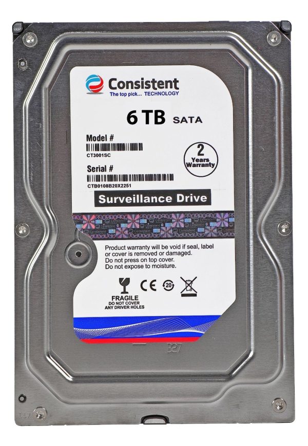 CONSISTENT 6TB SURVEILLANCE HARD DRIVE (2YEAR)