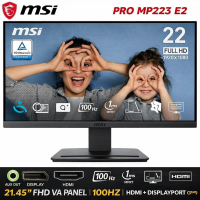 MSI PRO MP223 E2 MONITOR – 21.45″ FHD VA PANEL, 100HZ, HDMI + DISPLAYPORT (3 YEAR)