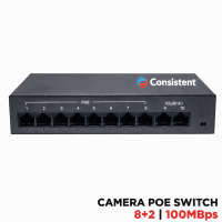 CONSISTENT C-8P-2UE-G GOLD SERIES 8+2 POE SWITCH – 100MBPS, VLAN, WATCHDOG (2YEAR)