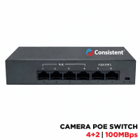 CONSISTENT C-4P-2UE-G GOLD SERIES 4+2 POE SWITCH – 100MBPS, VLAN, WATCHDOG (2 YEAR)