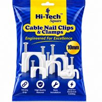 Hi-Tech Cable Clips 10mm Pauch With Metal Nails (100 pc)